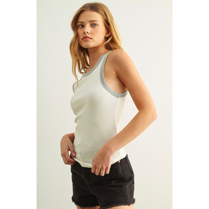 Ribbed Contrasted Tank (2 Colors)
