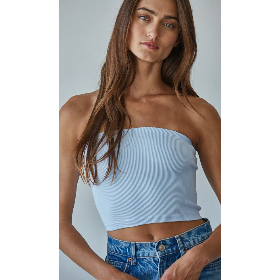Seamless Ribbed Tube Top (6 Color Options)