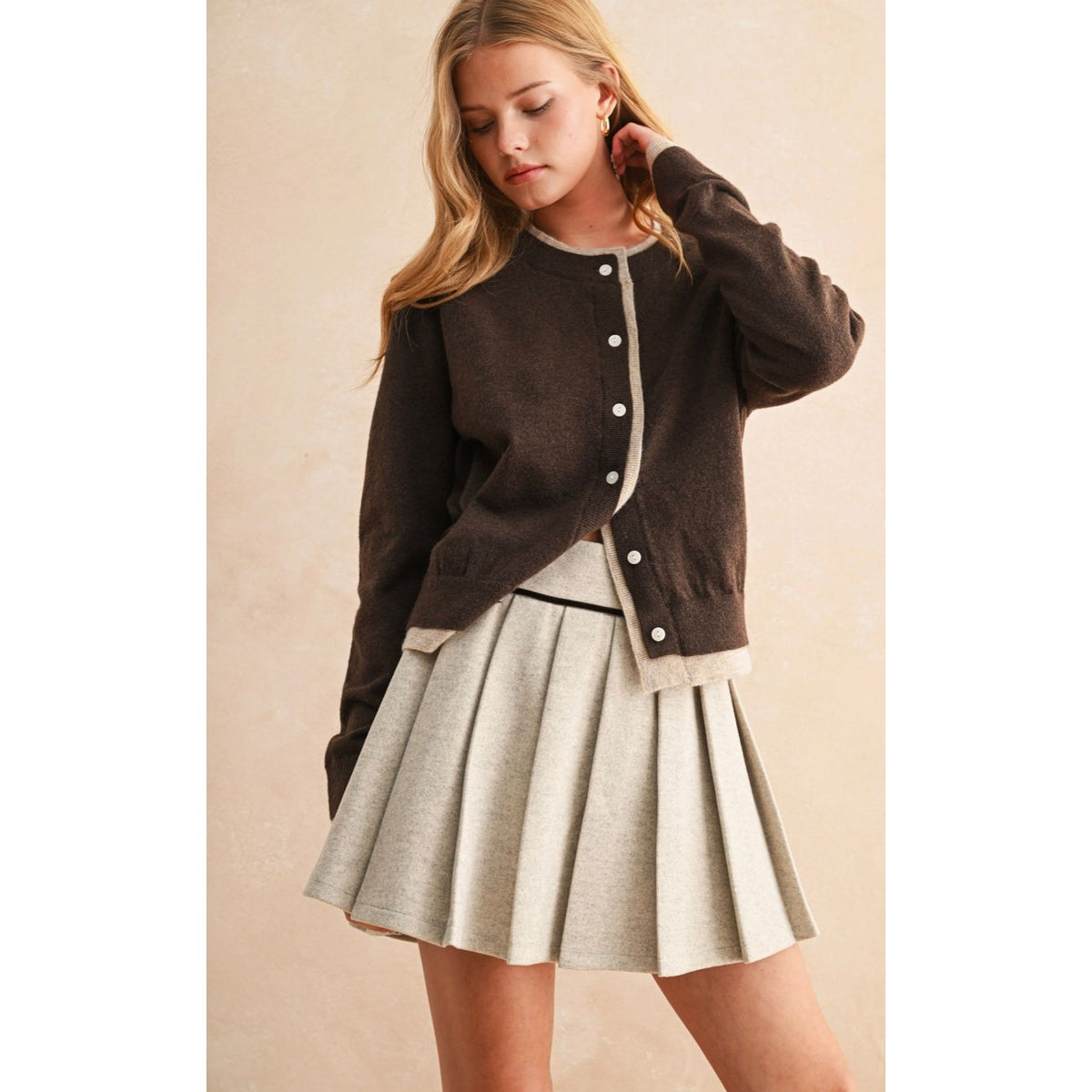 Contrasted Cardigan