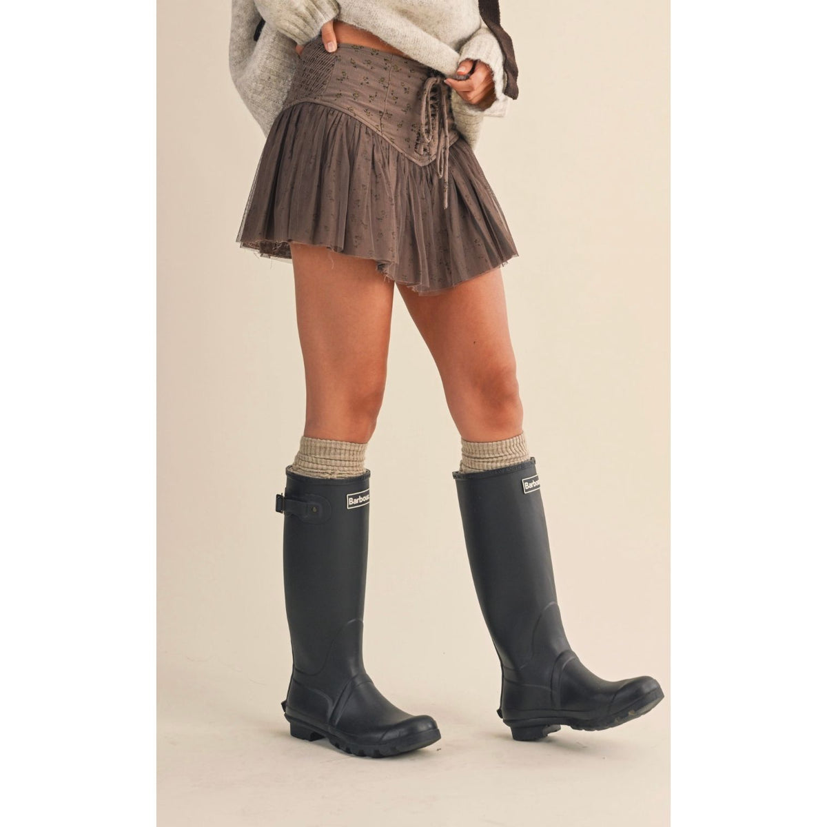Brown Blossom Mini Skort