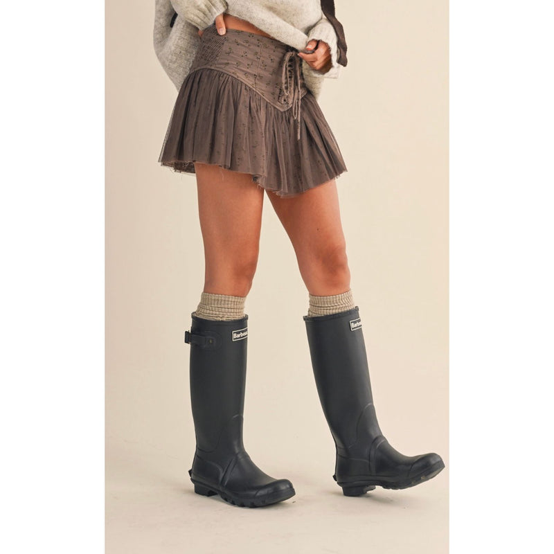 Brown Blossom Mini Skort