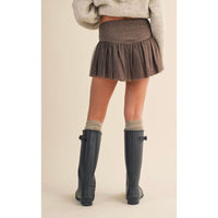 Brown Blossom Mini Skort