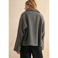 Herringbone Pattern Cape Style Jacket