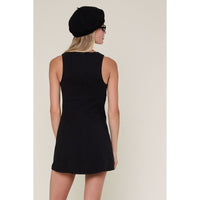 Seas the Day Mini Dress with Shorts - in Black