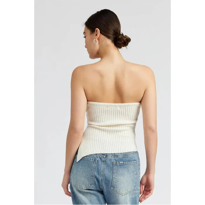 Asymmetrical Tube Top Small / Cream Asymmetrical Tube Top Small / Cream