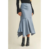 Handkerchief Midi Skirt in Chambray