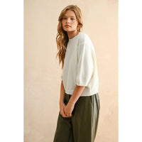 Essential Short Sleeved Sweater in White