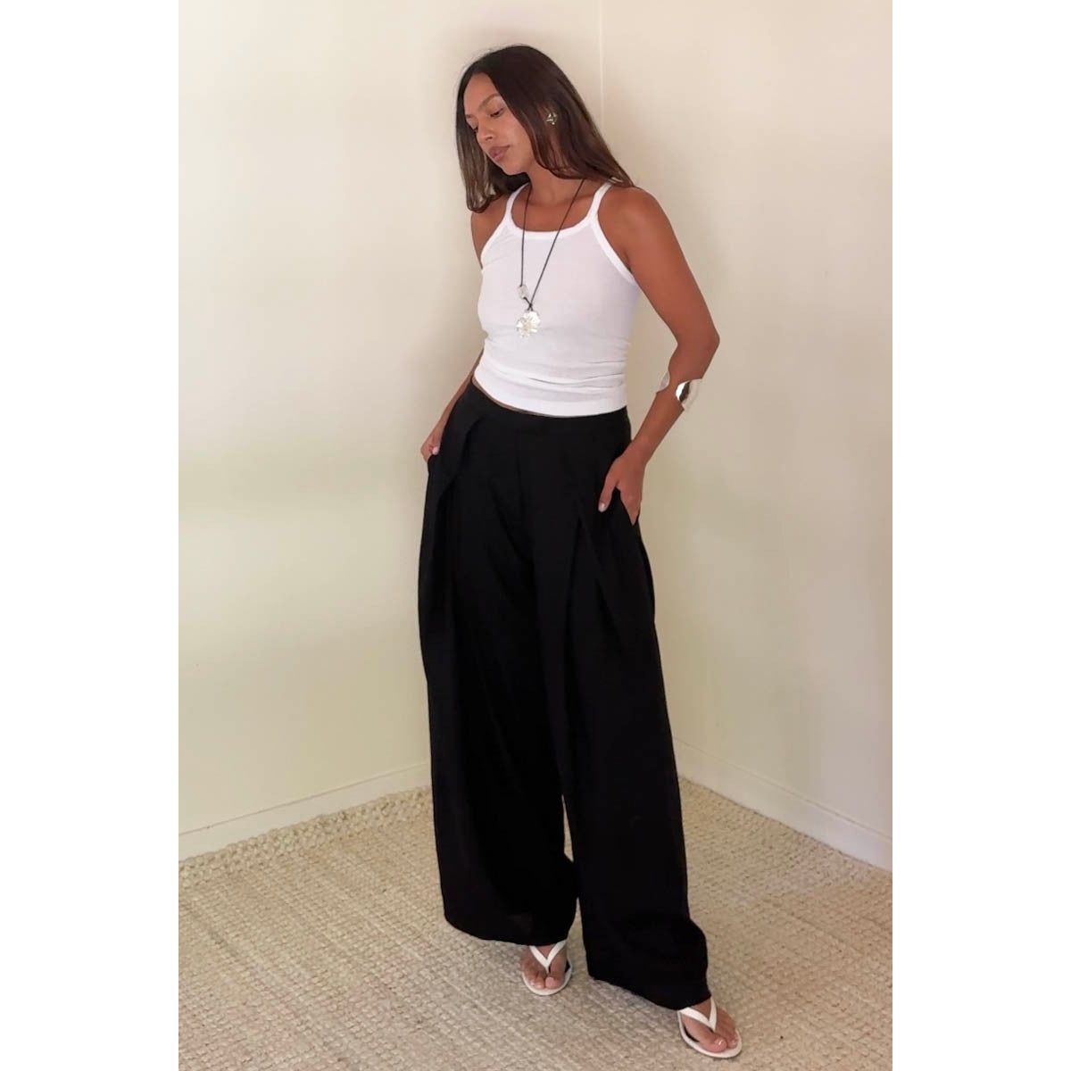 High Waisted Linen Pants
