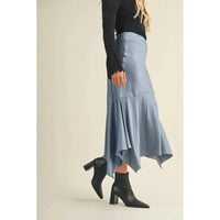 Handkerchief Midi Skirt in Chambray
