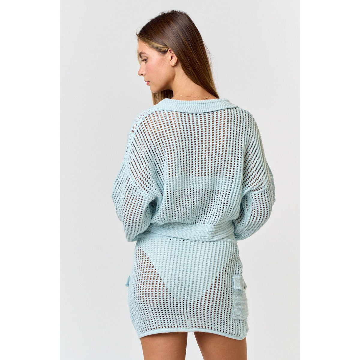 Delia Crochet Cover Up Bomber