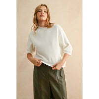 Essential Short Sleeved Sweater in White