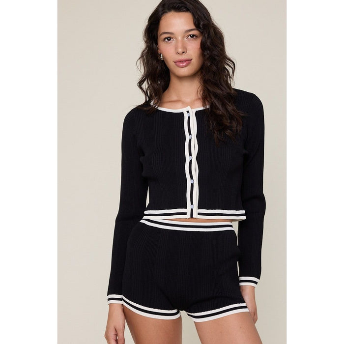 Sag Harbor Cardigan in Black