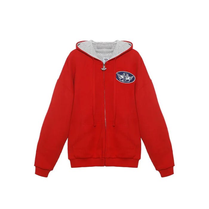 Red Flags Harley Zip Up Hoodie