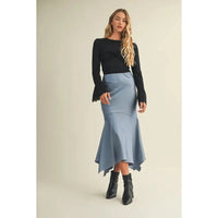 Handkerchief Midi Skirt in Chambray
