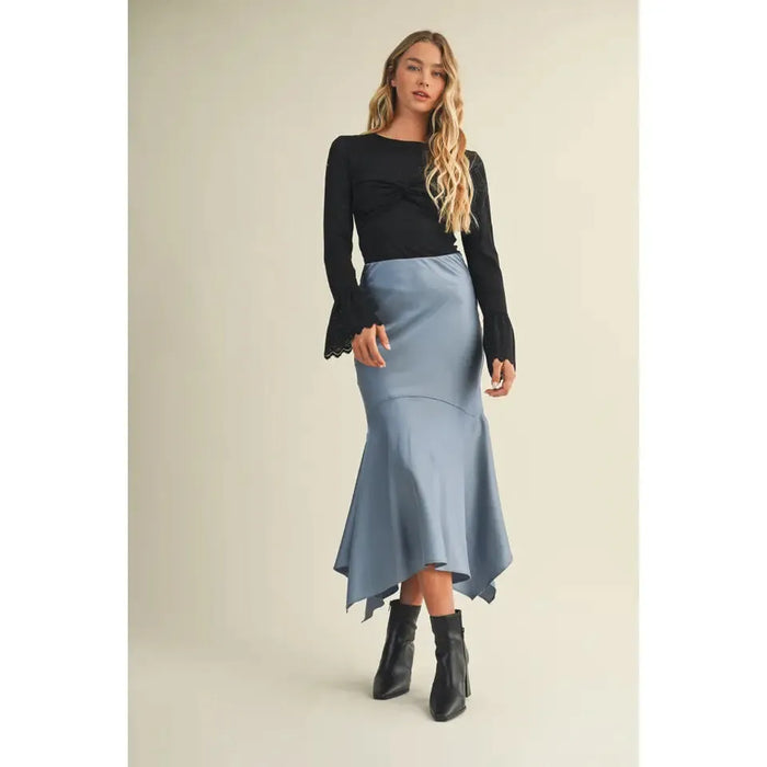 Handkerchief Midi Skirt in Chambray