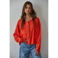 Cloud Nine Sweater in Red Orange