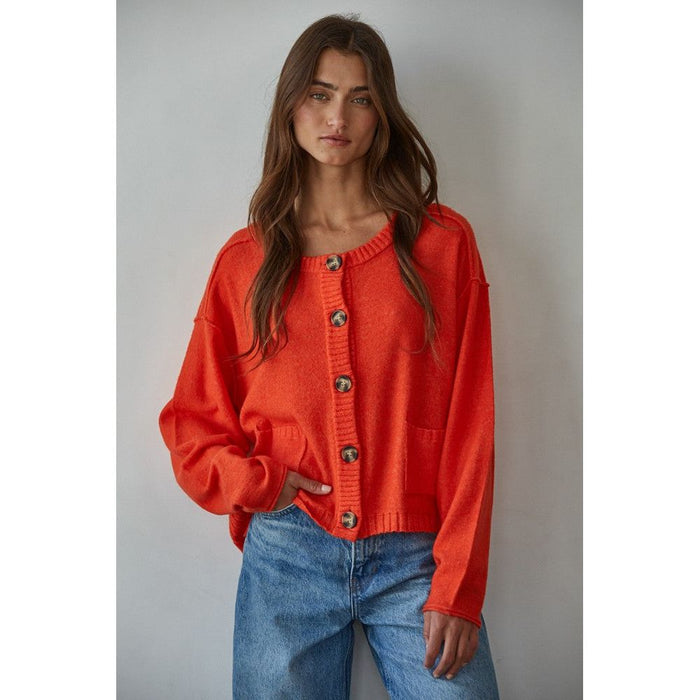 Cloud Nine Sweater in Red Orange