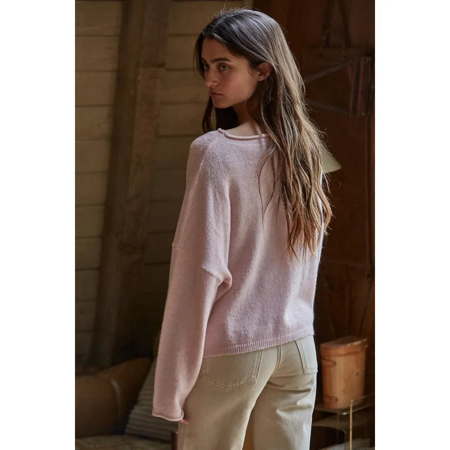 Polly Sweater in Bubblegum Pink