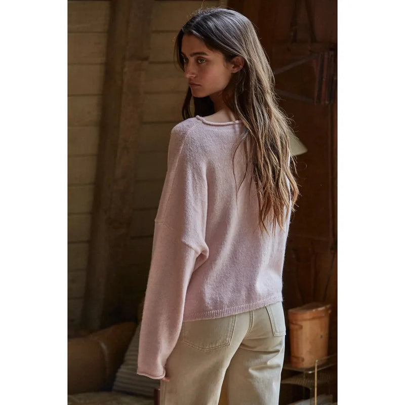 Polly Sweater in Bubblegum Pink