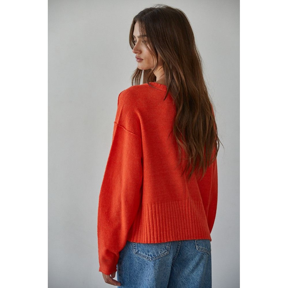 Cloud Nine Sweater in Red Orange