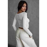 Cora Long Sleeve Top (Heather Grey)
