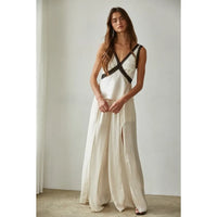 Satin & Lace Tank in Pearl