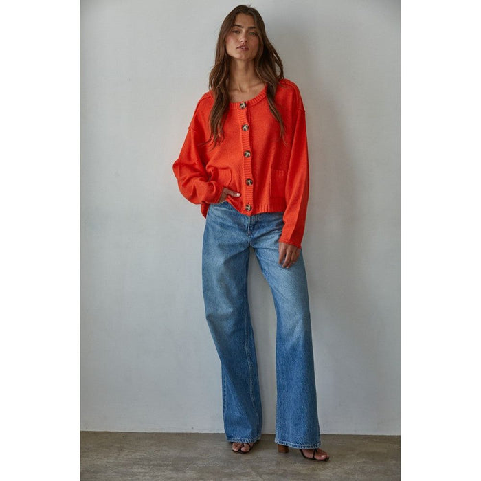 Cloud Nine Sweater in Red Orange
