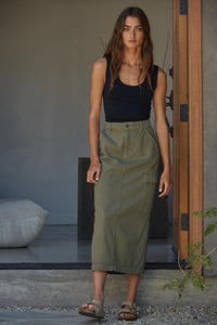 Double Layered Full Length Tank- Black