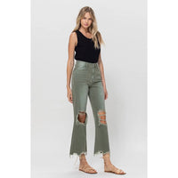 Vintage Crop Flare Jean (Vintage Olive)