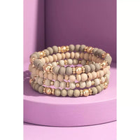 Wooden Bead Stack Bracelet Set (2 Colors)