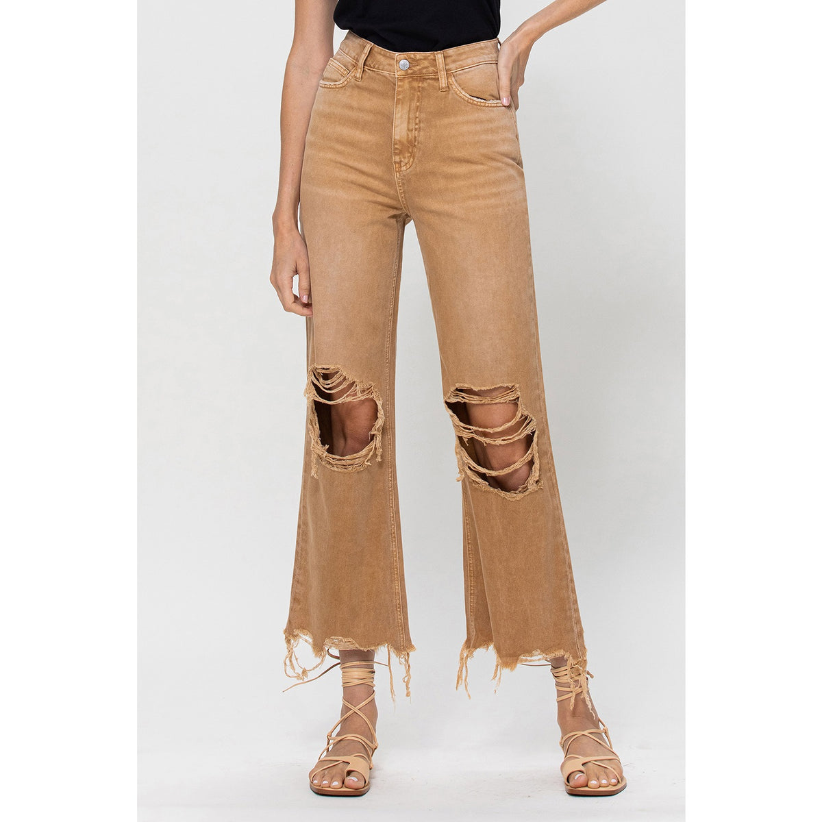 Vintage Crop Flare Jean (Rust)